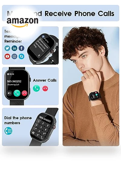 Smart Watch with Bluetooth Calling and Fitness Tracking — Smartwatches, BYBUKCKR