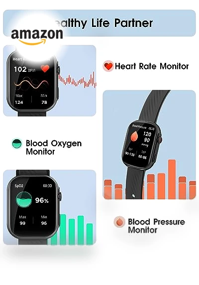 Smart Watch with Bluetooth Calling and Fitness Tracking — Smartwatches, BYBUKCKR