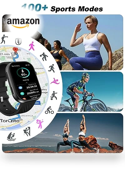 Smart Watch with Bluetooth Calling and Fitness Tracking — Smartwatches, BYBUKCKR