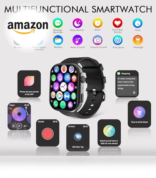 Smart Watch with Bluetooth Calling and Fitness Tracking — Smartwatches, BYBUKCKR