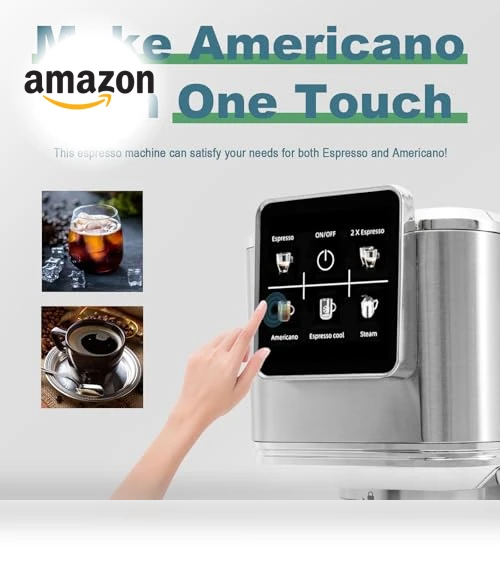Touch Screen Espresso Maker with Steam Milk Frother — Coffee & Espresso Combos, URintells Cuising