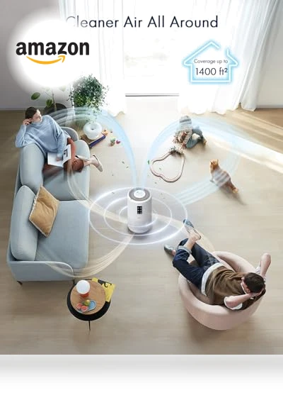 True HEPA Air Purifier for Large Rooms — Activated Carbon Air Purifiers, VEWIOR