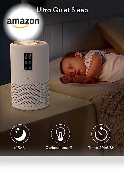 True HEPA Air Purifier for Large Rooms — Activated Carbon Air Purifiers, VEWIOR