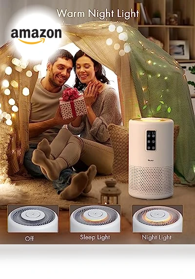 True HEPA Air Purifier for Large Rooms — Activated Carbon Air Purifiers, VEWIOR