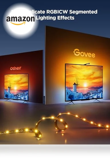 TV Backlight with Fish-Eye Correction Function — Immersive Viewing, Govee