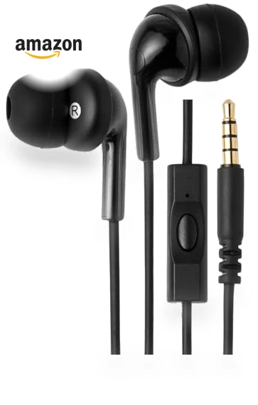 Wired Earbuds with Microphone — In-Ear Headphones, Amazon Basics