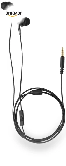 Wired Earbuds with Microphone — In-Ear Headphones, Amazon Basics