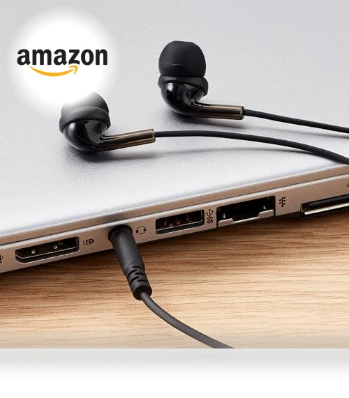 Wired Earbuds with Microphone — In-Ear Headphones, Amazon Basics