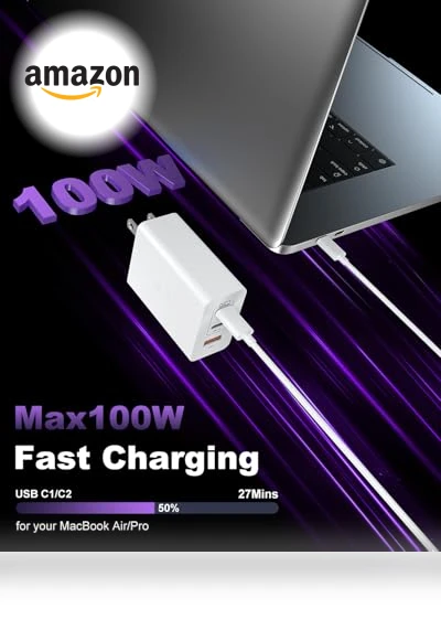 100W 3-Port GaN Fast Charger with 10ft USB C Cable — Chargers, Shenzhen Xihuida Electronics Co., Ltd.