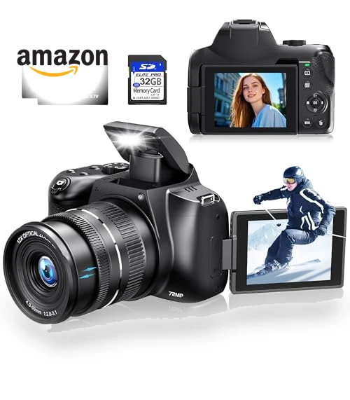 12X Optical Zoom 4K Digital Camera with WiFi & App Control — Professional DSLR Cameras, MAXKERUN