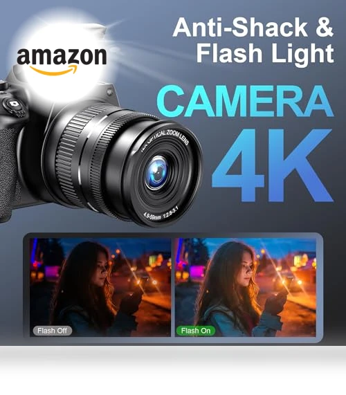 12X Optical Zoom 4K Digital Camera with WiFi & App Control — Professional DSLR Cameras, MAXKERUN