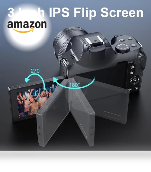12X Optical Zoom 4K Digital Camera with WiFi & App Control — Professional DSLR Cameras, MAXKERUN
