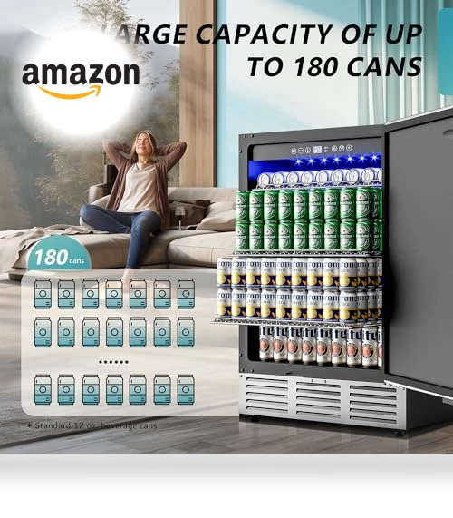24 Inch Beverage Refrigerator — Mini Fridges, EUHOMY
