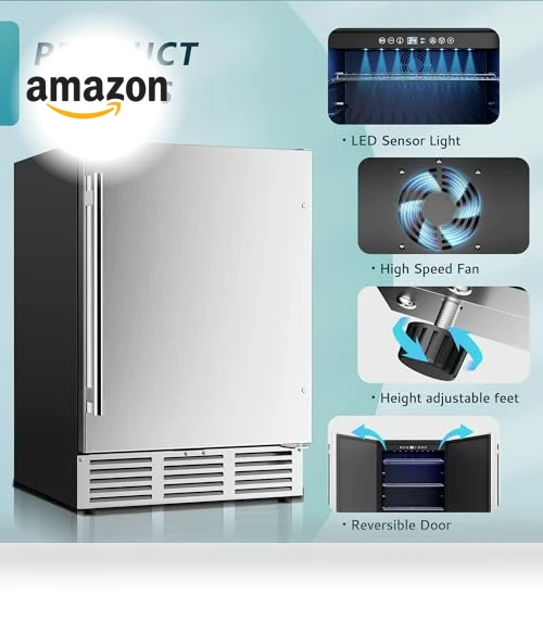 24 Inch Beverage Refrigerator — Mini Fridges, EUHOMY