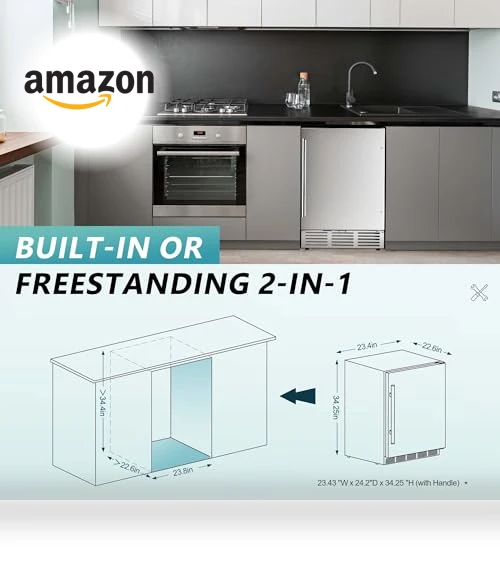 24 Inch Beverage Refrigerator — Mini Fridges, EUHOMY