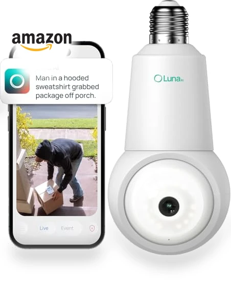 2K Light Bulb Security Camera — Smart Home Security, LUNA HOME, LLC