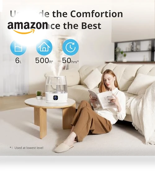 6L Cool and Warm Mist Air Humidifier — Air Moisture Control, Tasigok