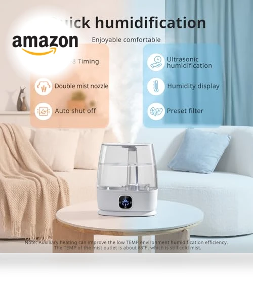 6L Cool and Warm Mist Air Humidifier — Air Moisture Control, Tasigok