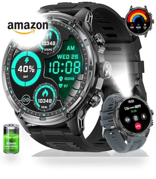 Extra Large Screen Smartwatch with Flashlight — Smartwatches, HIRREO