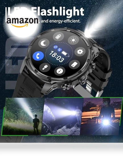 Extra Large Screen Smartwatch with Flashlight — Smartwatches, HIRREO