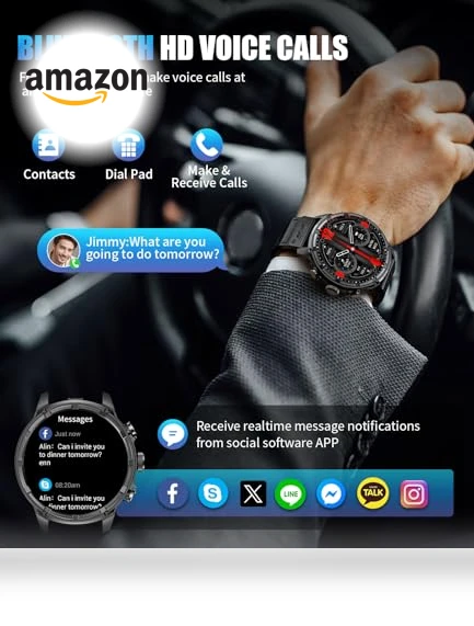 Extra Large Screen Smartwatch with Flashlight — Smartwatches, HIRREO