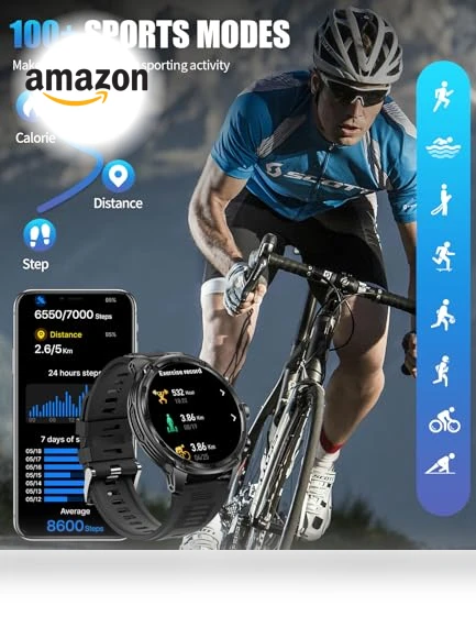 Extra Large Screen Smartwatch with Flashlight — Smartwatches, HIRREO