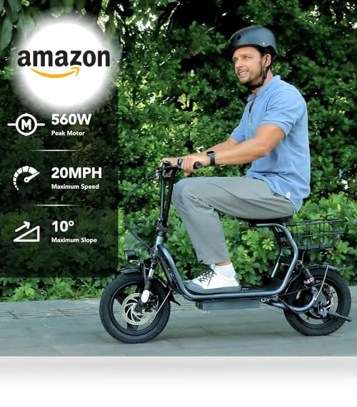 Foldable Electric Scooter with Seat — Electric Vehicles, Caroma
