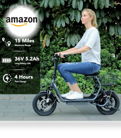 Foldable Electric Scooter with Seat — Electric Vehicles, Caroma
