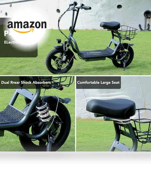 Foldable Electric Scooter with Seat — Electric Vehicles, Caroma