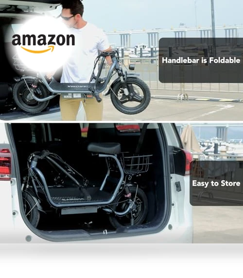 Foldable Electric Scooter with Seat — Electric Vehicles, Caroma