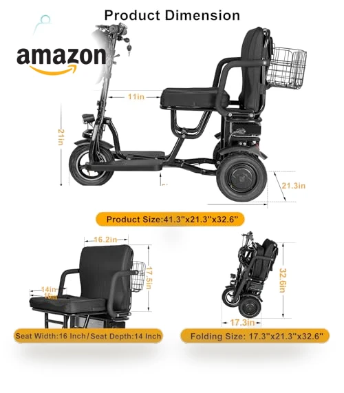 Folding 3-Wheel Electric Scooter — Push Scooters, WTRAVEL