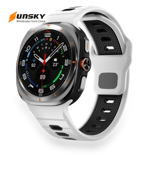 Horizontal Stripes Reverse Buckle Silicone Watch Band — Smartwatch Straps, Samsung