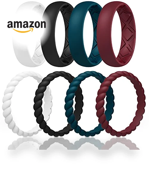 Inner Arc Ergonomic Breathable Design Silicone Rubber Wedding Bands — Smart Rings, Egnaro