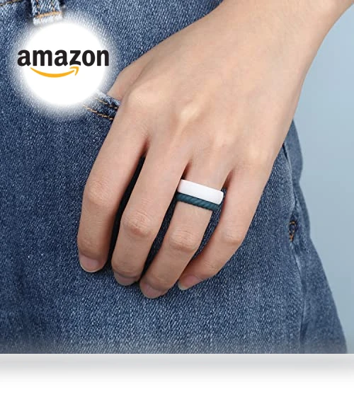 Inner Arc Ergonomic Breathable Design Silicone Rubber Wedding Bands — Smart Rings, Egnaro
