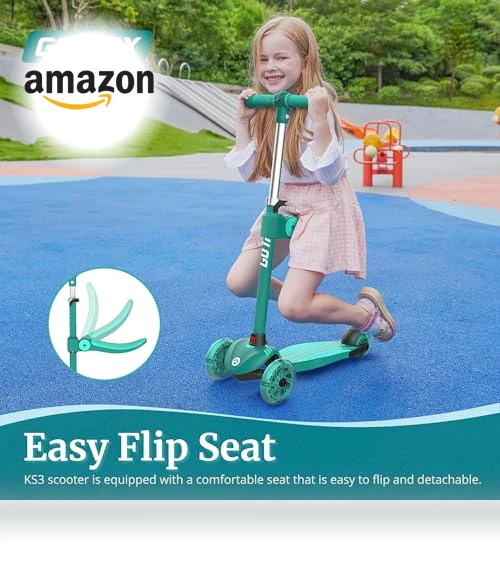 Kids Kick Scooter with LED Lighted Wheels — Push Scooters, Gotrax