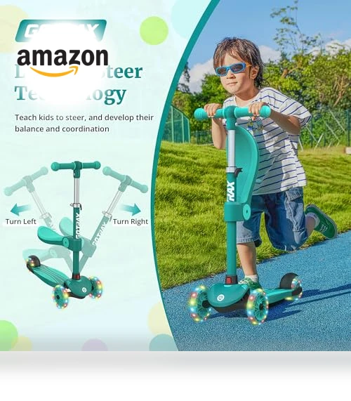 Kids Kick Scooter with LED Lighted Wheels — Push Scooters, Gotrax