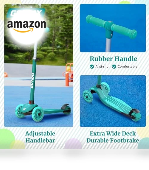 Kids Kick Scooter with LED Lighted Wheels — Push Scooters, Gotrax