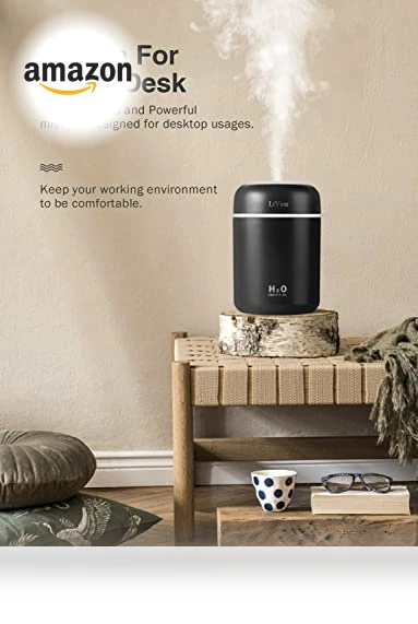 Portable Mini Humidifier with Colorful Night Light — Air Moisturizers, LtYioe