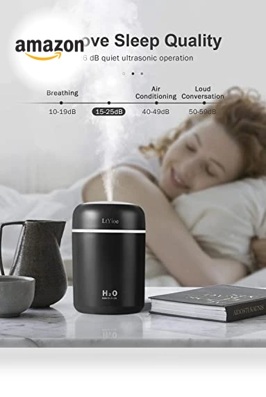 Portable Mini Humidifier with Colorful Night Light — Air Moisturizers, LtYioe
