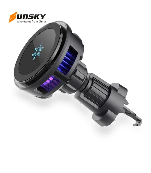 RGB Semiconductor Heat Dissipation 15W Car Wireless Charger Phone Holder — Chargers