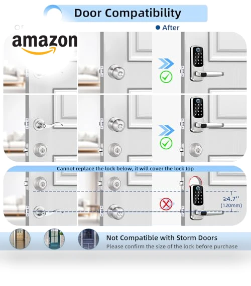 Smart Door Lock with Handle — Smart Home Security, MSR X6