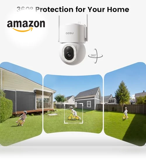 Solar Powered Outdoor Security Camera — Motion Sensors, AOSU