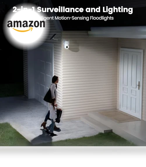 Solar Powered Outdoor Security Camera — Motion Sensors, AOSU