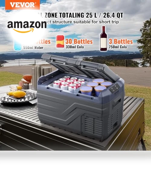12 Volt Car Refrigerator Fridge — Mini Fridges, VEVOR