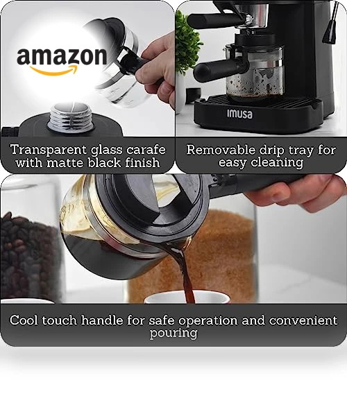 4 Cup Espresso/Cappuccino Maker — Coffee & Espresso Combos, Imusa