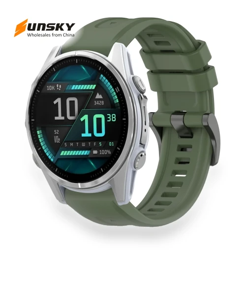 Pure Color Steel Buckle Silicone Watch Band — Watch Accessories, Garmin