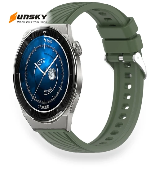 Stripe Texture Silicone Watch Band — Watch Accessories, Huawei