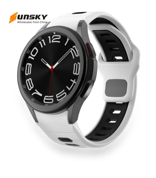 Two Color Stripes Reverse Buckle Silicone Watch Band — Bands, Samsung
