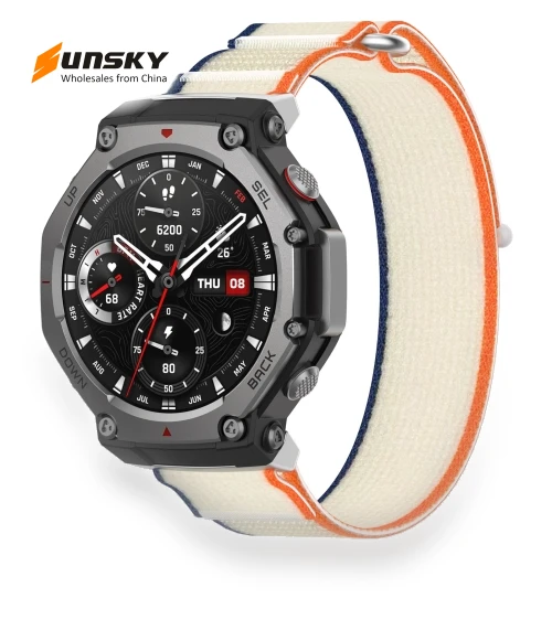 Two Tone Nylon Hook and Loop Fastener Watch Band — Watch Straps & Bands, Amazfit