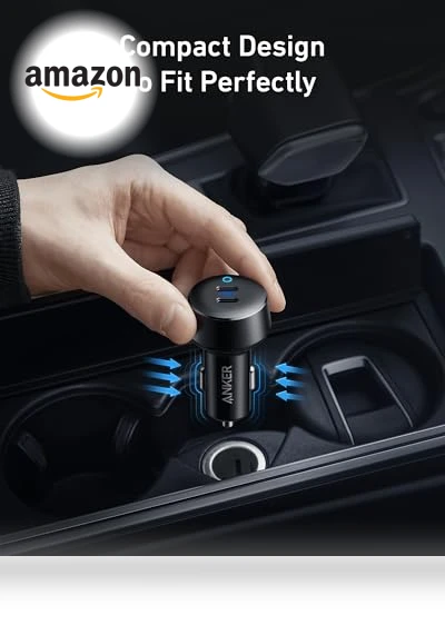 USB C Car Charger, 40W 2-Port PowerIQ 3.0 Type C Adapter — Charging Solutions, Anker